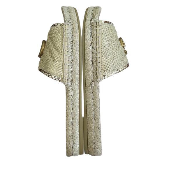 Gucci GG Marmont Raffia Espadrille Flat Slide Sandal Beige Brown 37.5 US 7.5 - Picture 8 of 12